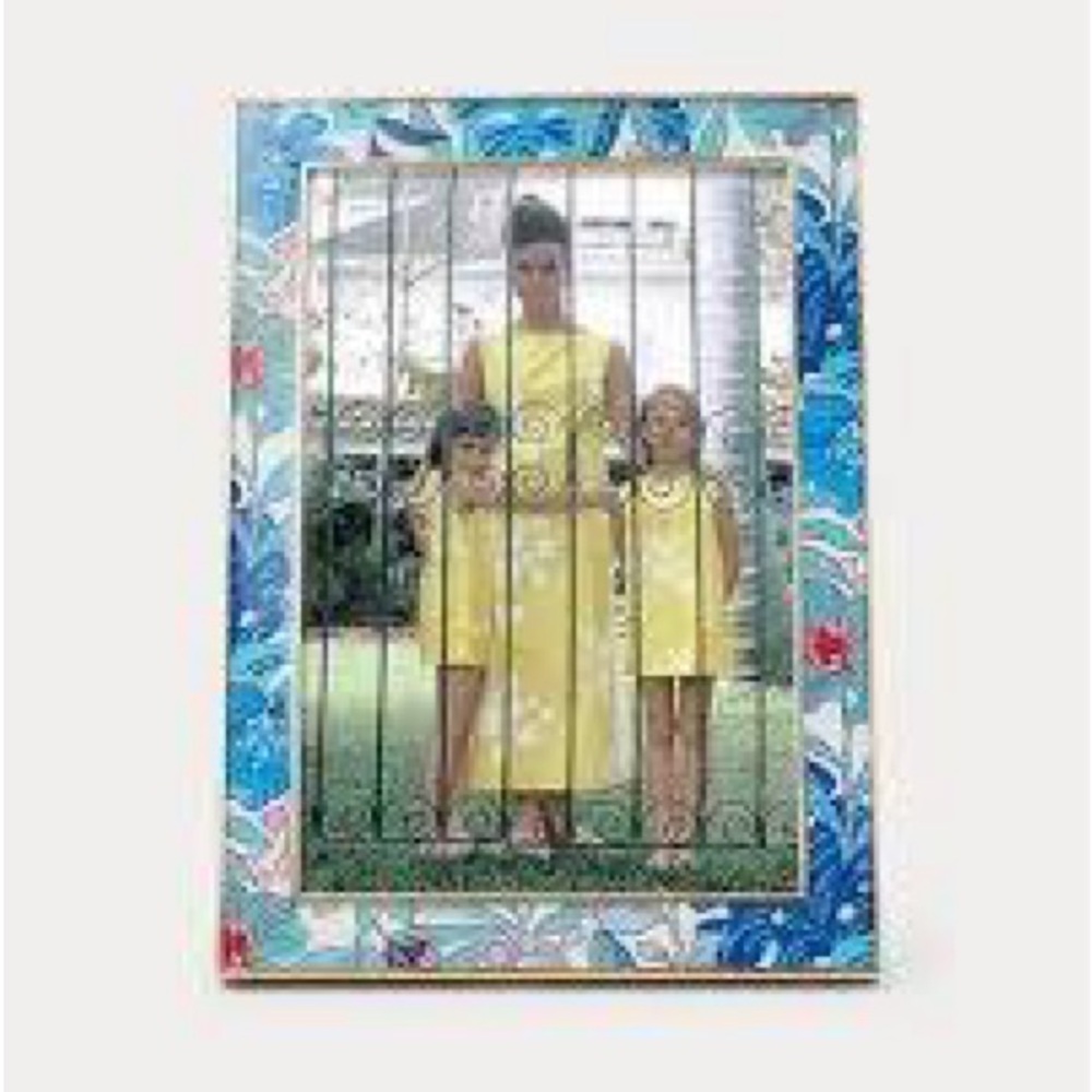 Lilly Pulitzer New Breezy Aqua Best Fronds Forever 4x6 Picture Frame chic